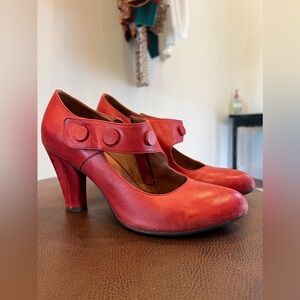 Miz Mooz red leather pumps